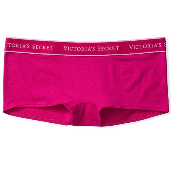 VS XS Boyshort Logo Waist Berry Blush NWT - Picture 7 of 9